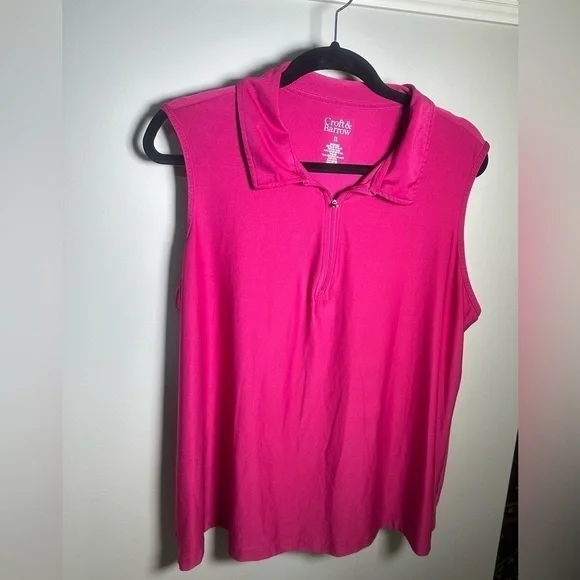 Croft & Barrow Pink Sleeveless Polo 1X - Picture 2 of 4